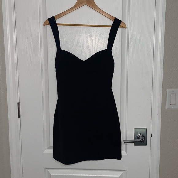NEW INTIMATELY FREE PEOPLE Taking Sides Bodycon Slip Elegant Black Stretch Dress - Picture 2 of 8
